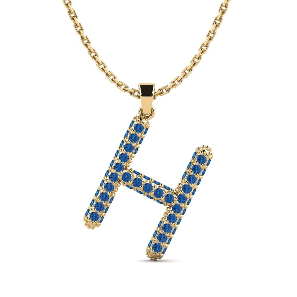 Dunkelblauer Zirkonia Damen anhänger Exeren - H