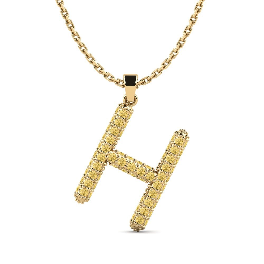 Gelber Diamant Damen anhänger Exeren - H