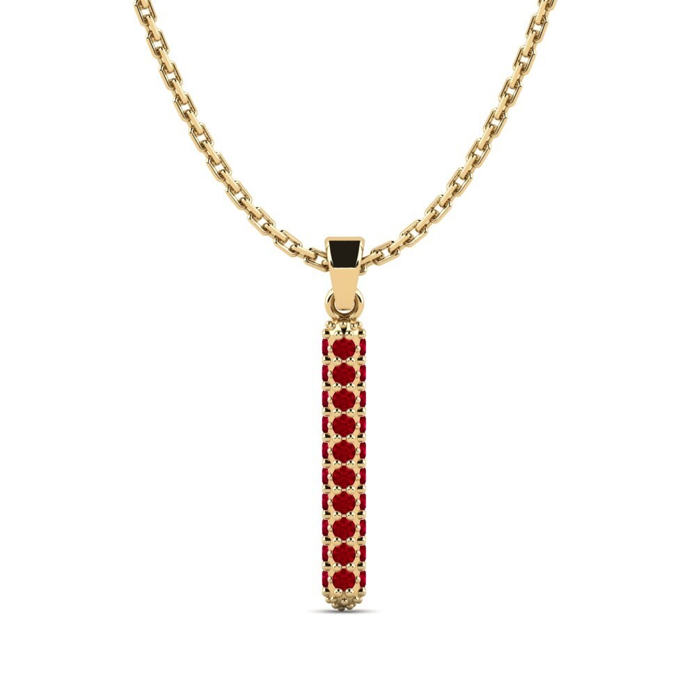 Roter Zirkonia Damen anhänger Exeren - I