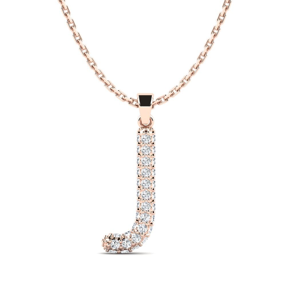 Rotgold 585 Damen anhänger Exeren - J