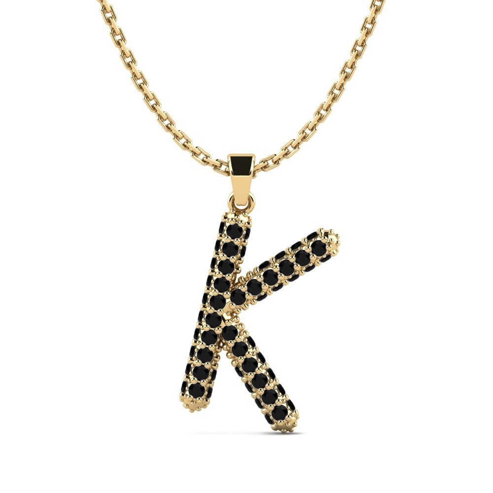 Schwarzer Diamant Damen anhänger Exeren - K
