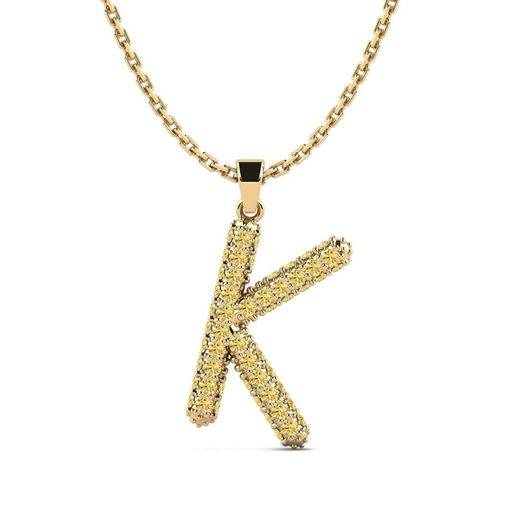 Gelber Diamant Damen anhänger Exeren - K