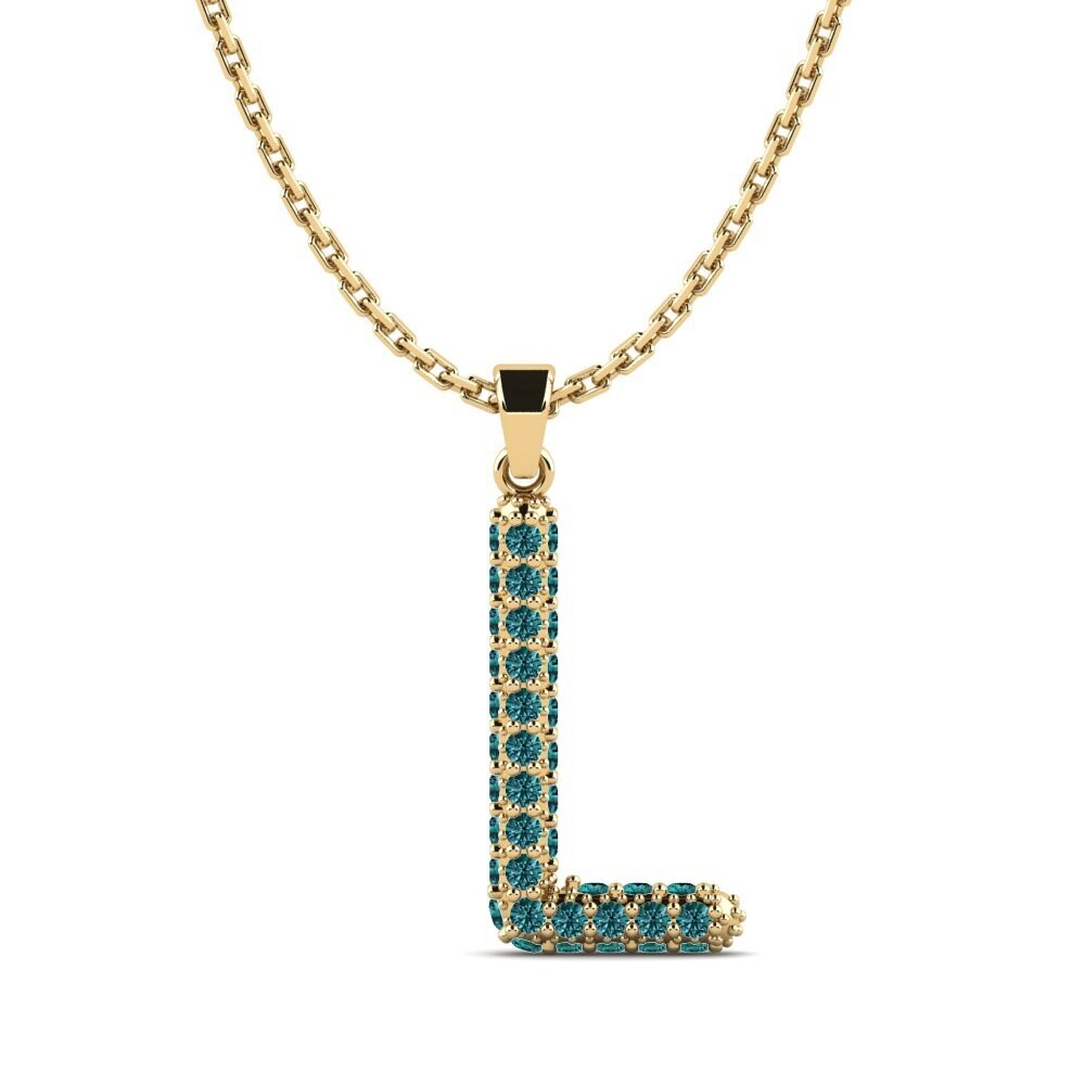Blauer Diamant Damen anhänger Exeren - L