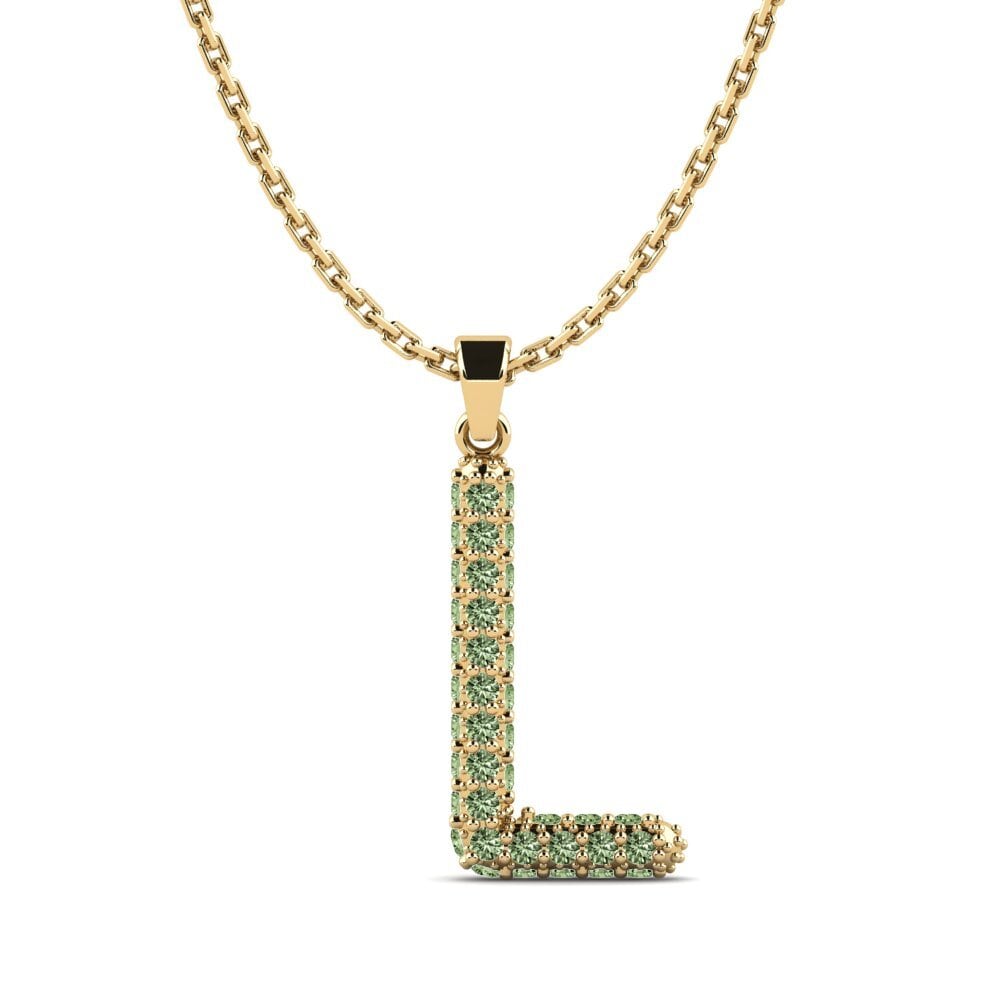 Grüner Diamant Damen anhänger Exeren - L