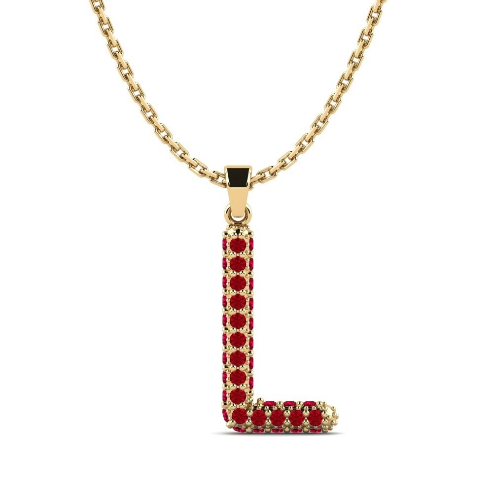 Roter Zirkonia Damen anhänger Exeren - L
