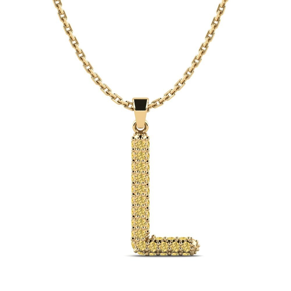 Gelber Diamant Damen anhänger Exeren - L