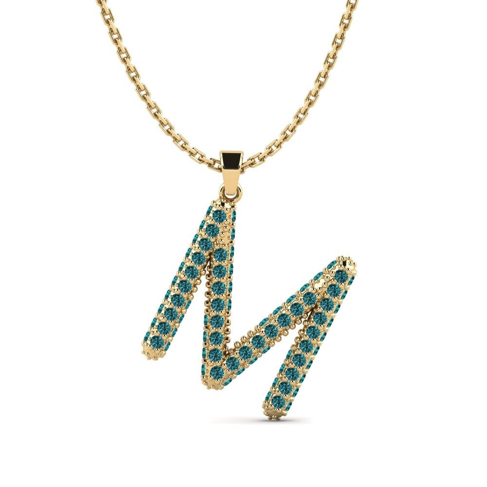Blauer Diamant Damen anhänger Exeren - M
