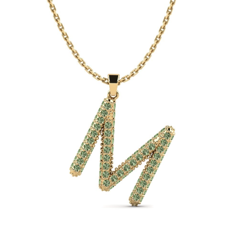 Grüner Diamant Damen anhänger Exeren - M