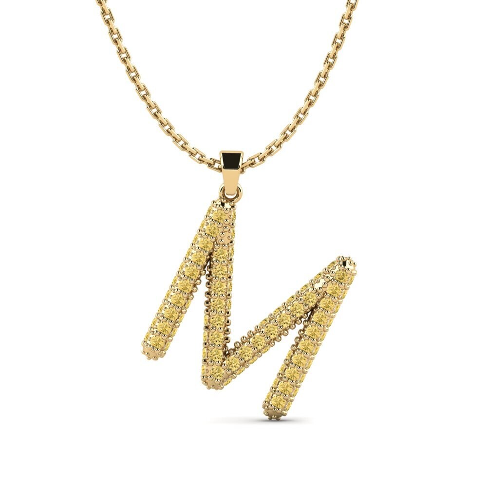 Gelber Diamant Damen anhänger Exeren - M
