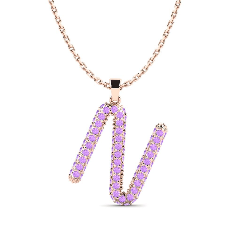 Rotgold 585 Amethyst Damen anhänger Exeren - N