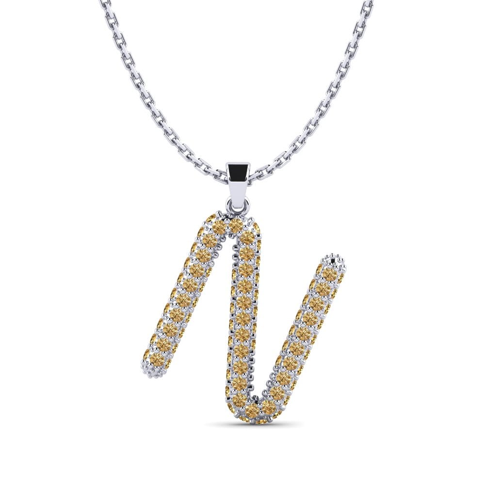 Weißgold 375 Brauner Diamant Damen anhänger Exeren - N