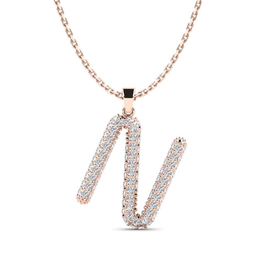 Rotgold 585 Labor-gezüchteter Diamant Damen anhänger Exeren - N