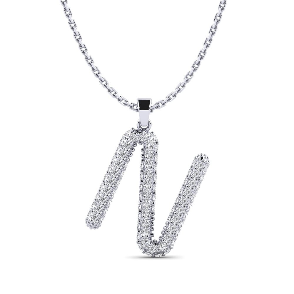 Weißgold 375 Labor-gezüchteter Diamant Damen anhänger Exeren - N
