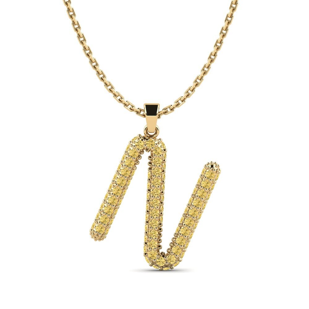 Gelber Diamant Damen anhänger Exeren - N