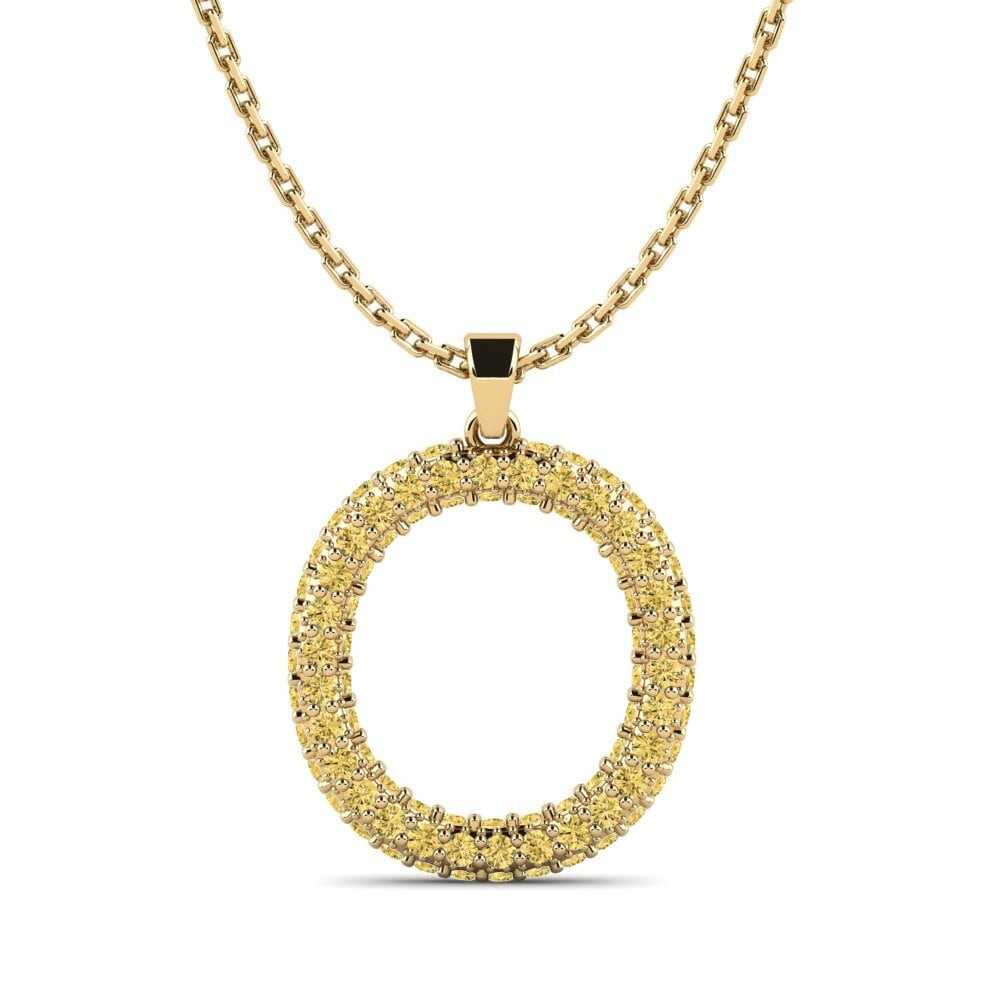 Gelber Diamant Damen anhänger Exeren - O