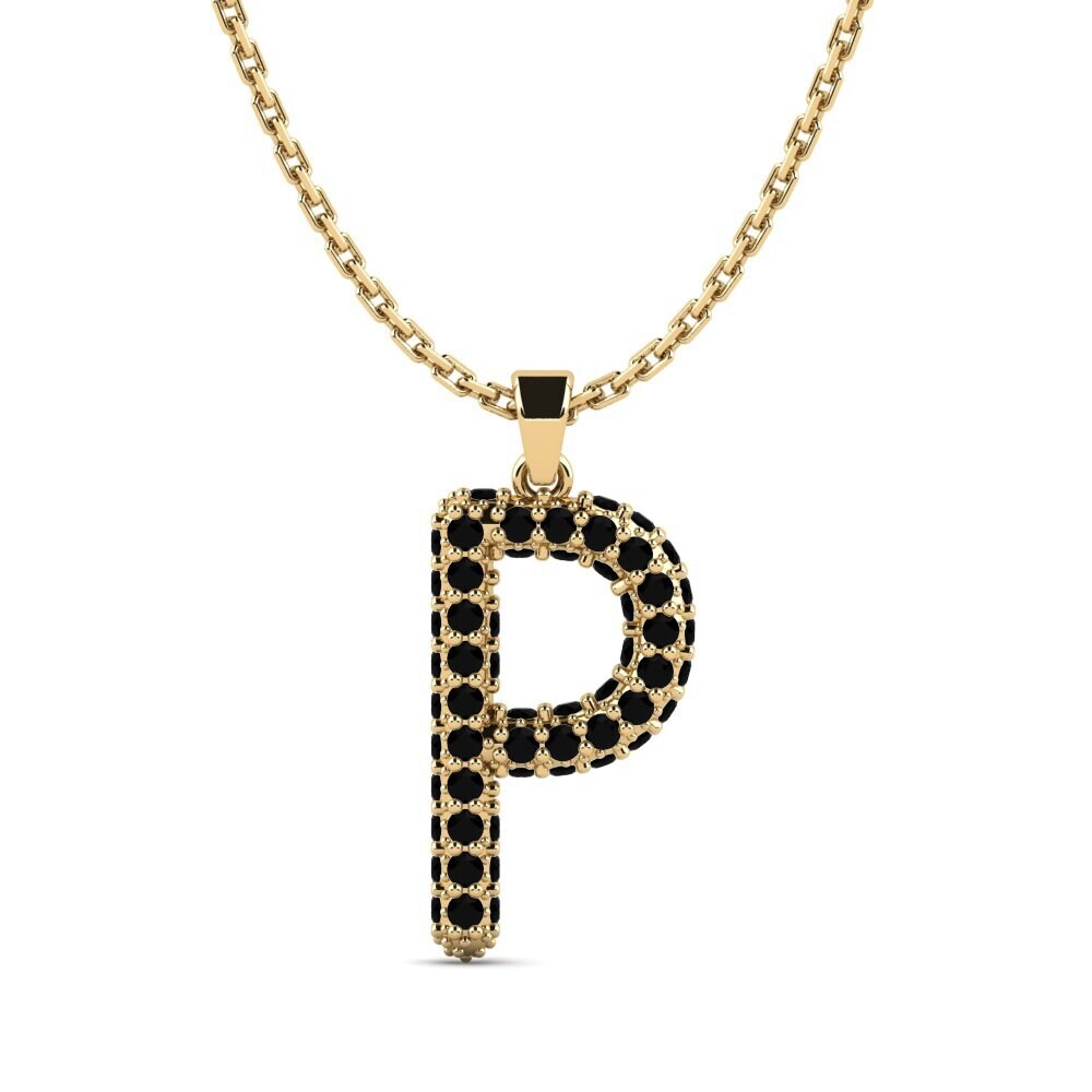 Schwarzer Diamant Damen anhänger Exeren - P