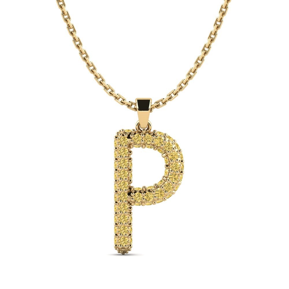 Gelber Diamant Damen anhänger Exeren - P