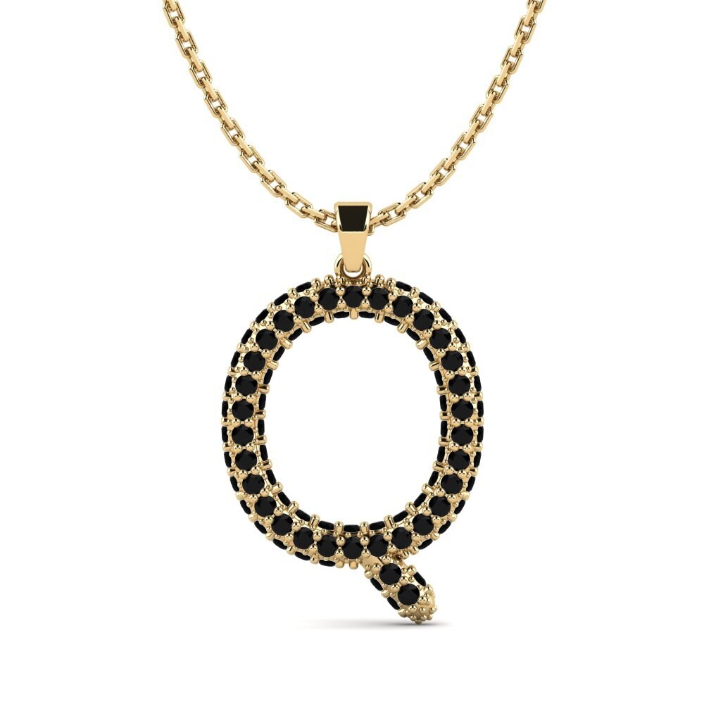 Schwarzer Diamant Damen anhänger Exeren - Q