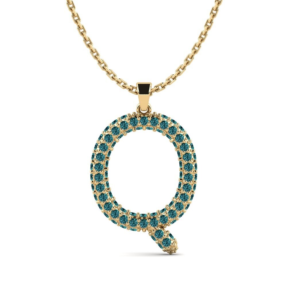 Blauer Diamant Damen anhänger Exeren - Q