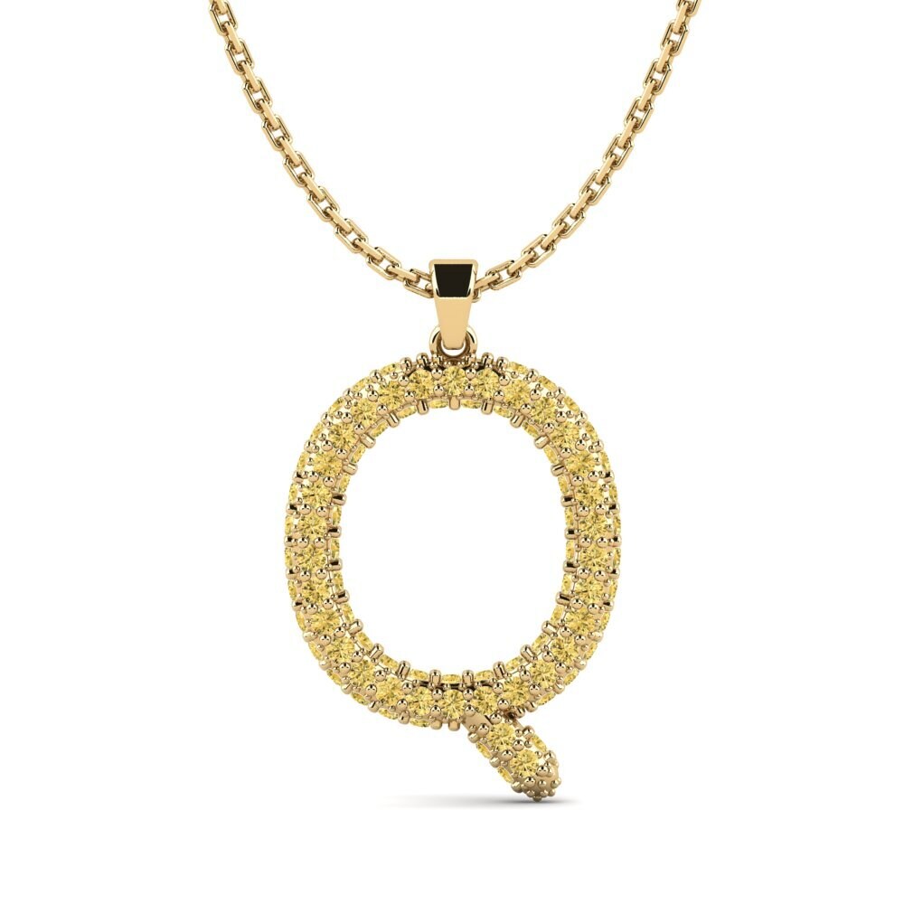 Gelber Diamant Damen anhänger Exeren - Q