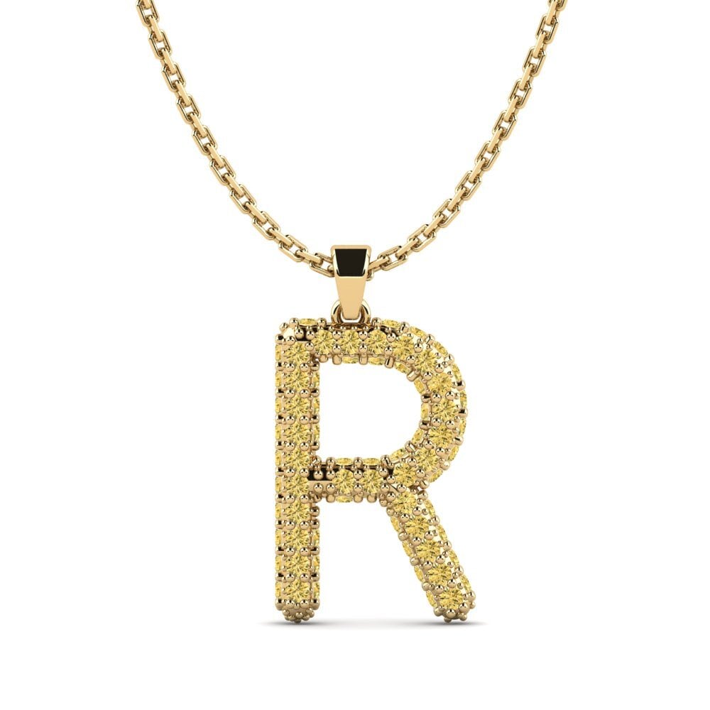 Gelber Diamant Damen anhänger Exeren - R