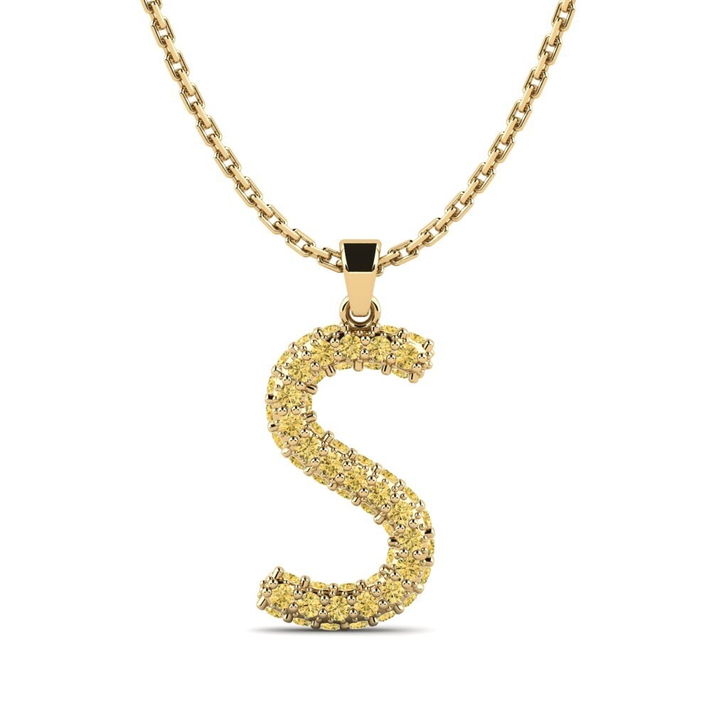 Gelber Diamant Damen anhänger Exeren - S