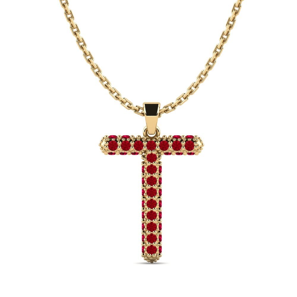 Roter Zirkonia Damen anhänger Exeren - T