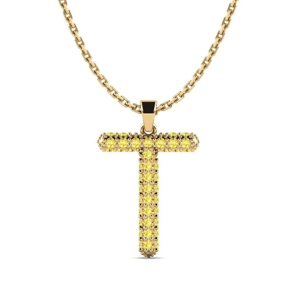 Gelber Saphir Damen anhänger Exeren - T