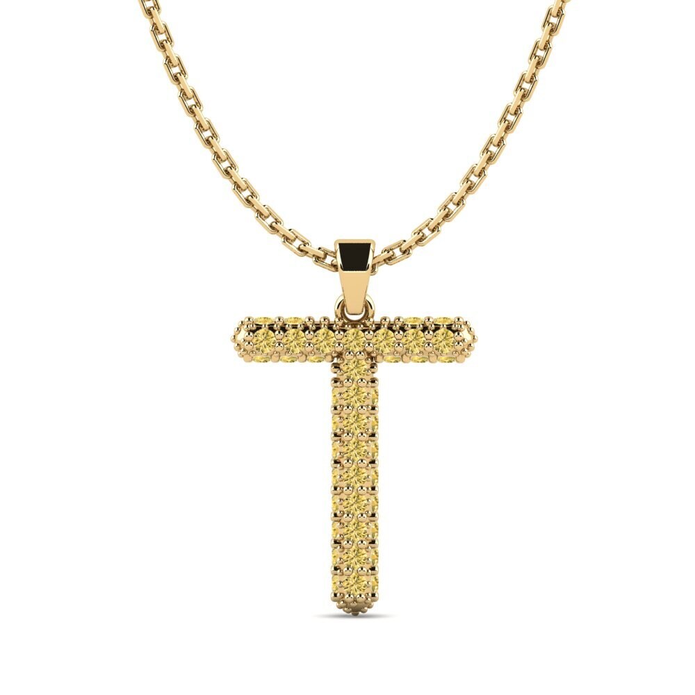 Gelber Diamant Damen anhänger Exeren - T