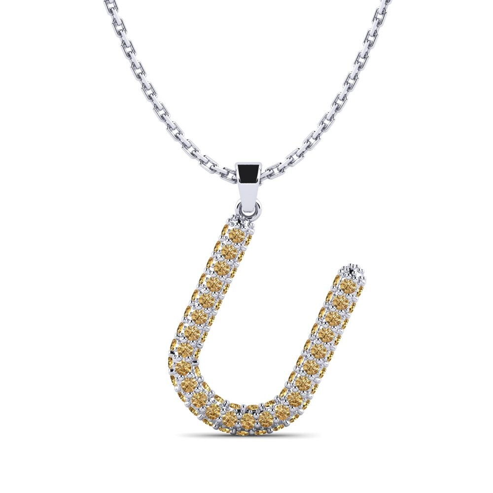 Weißgold 375 Brauner Diamant Damen anhänger Exeren - U