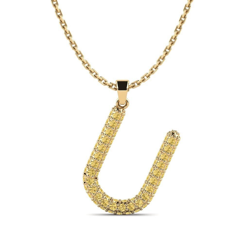 Gelber Diamant Damen anhänger Exeren - U