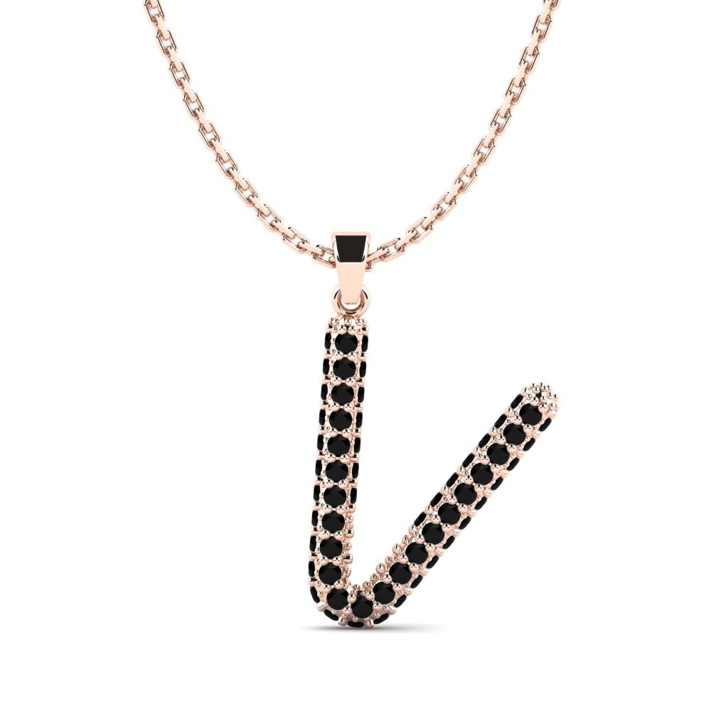 14k Oro Rosa Redondo Colgante de Mujer Exeren - V