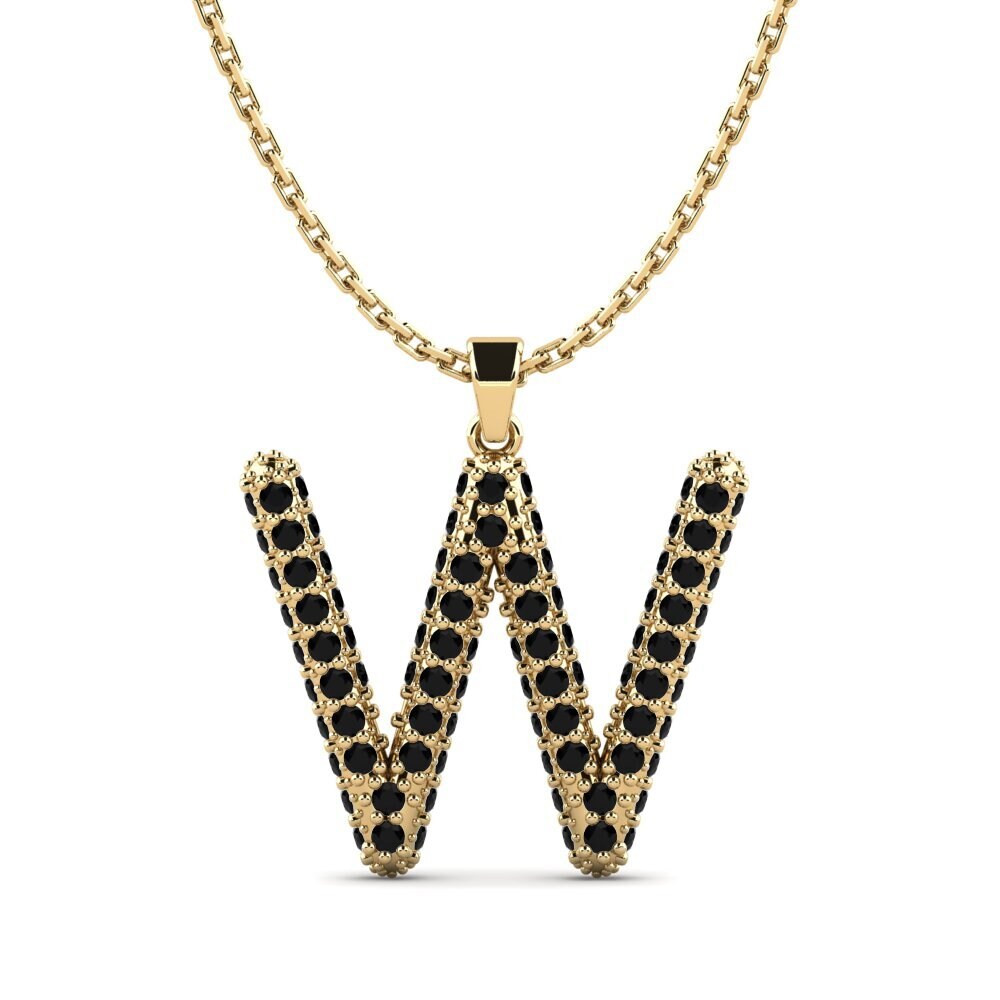Schwarzer Diamant Damen anhänger Exeren - W