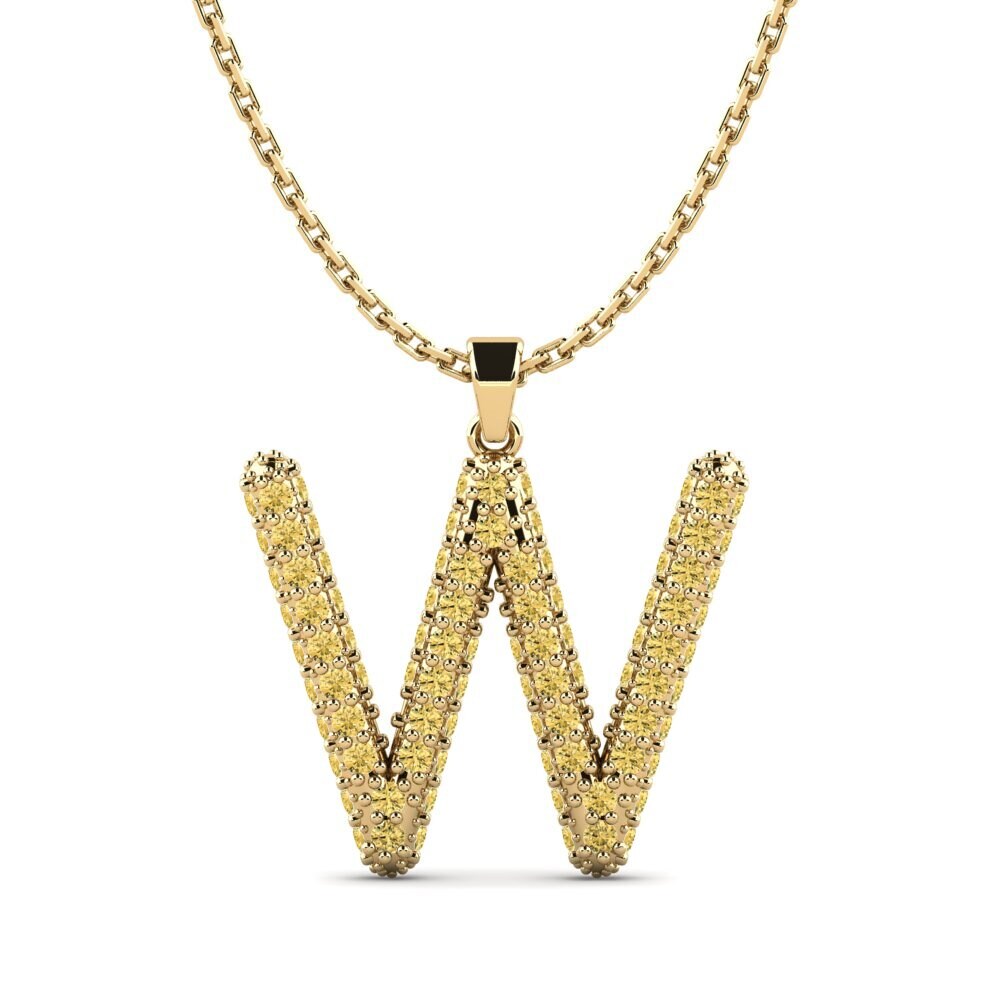 Gelber Diamant Damen anhänger Exeren - W