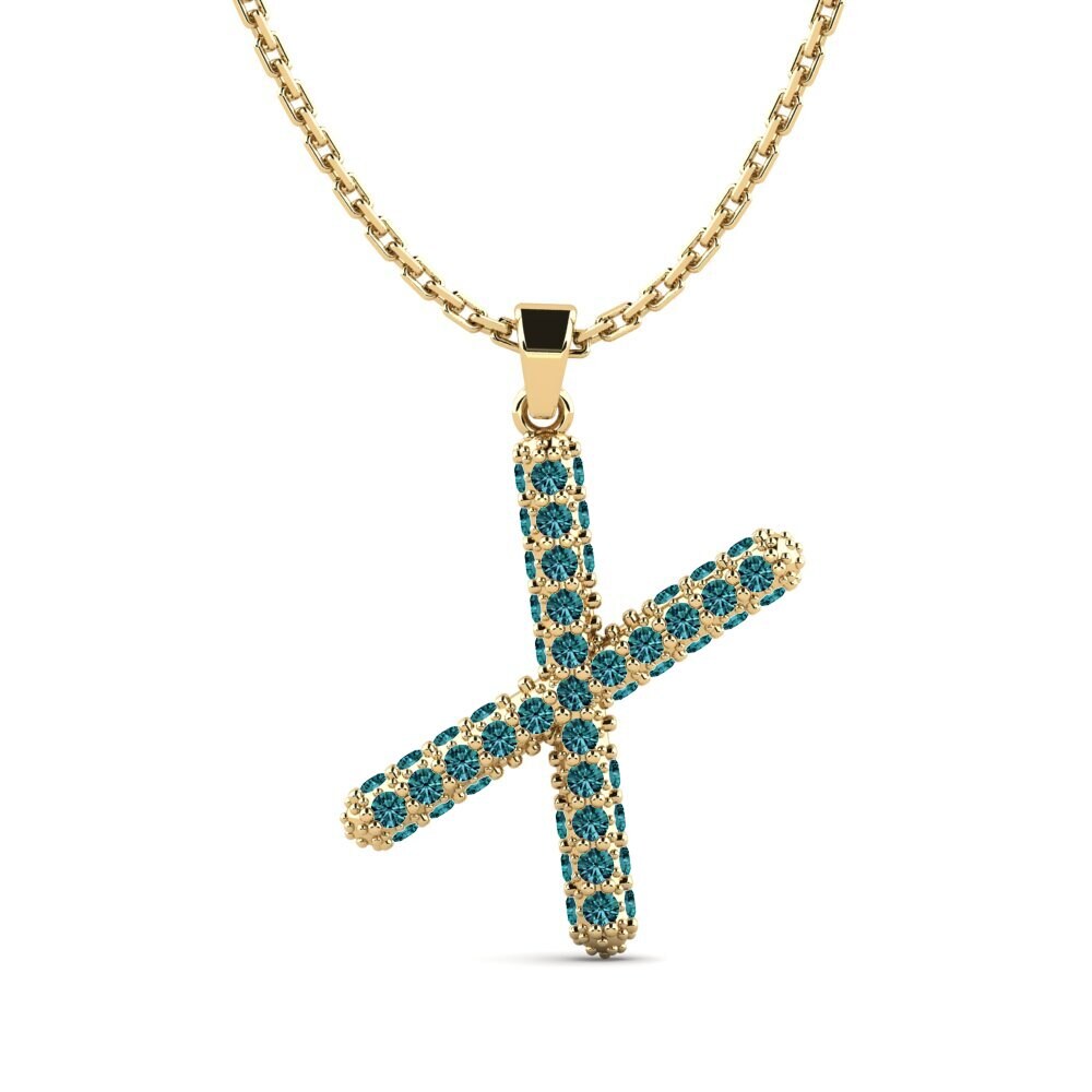 Blauer Diamant Damen anhänger Exeren - X