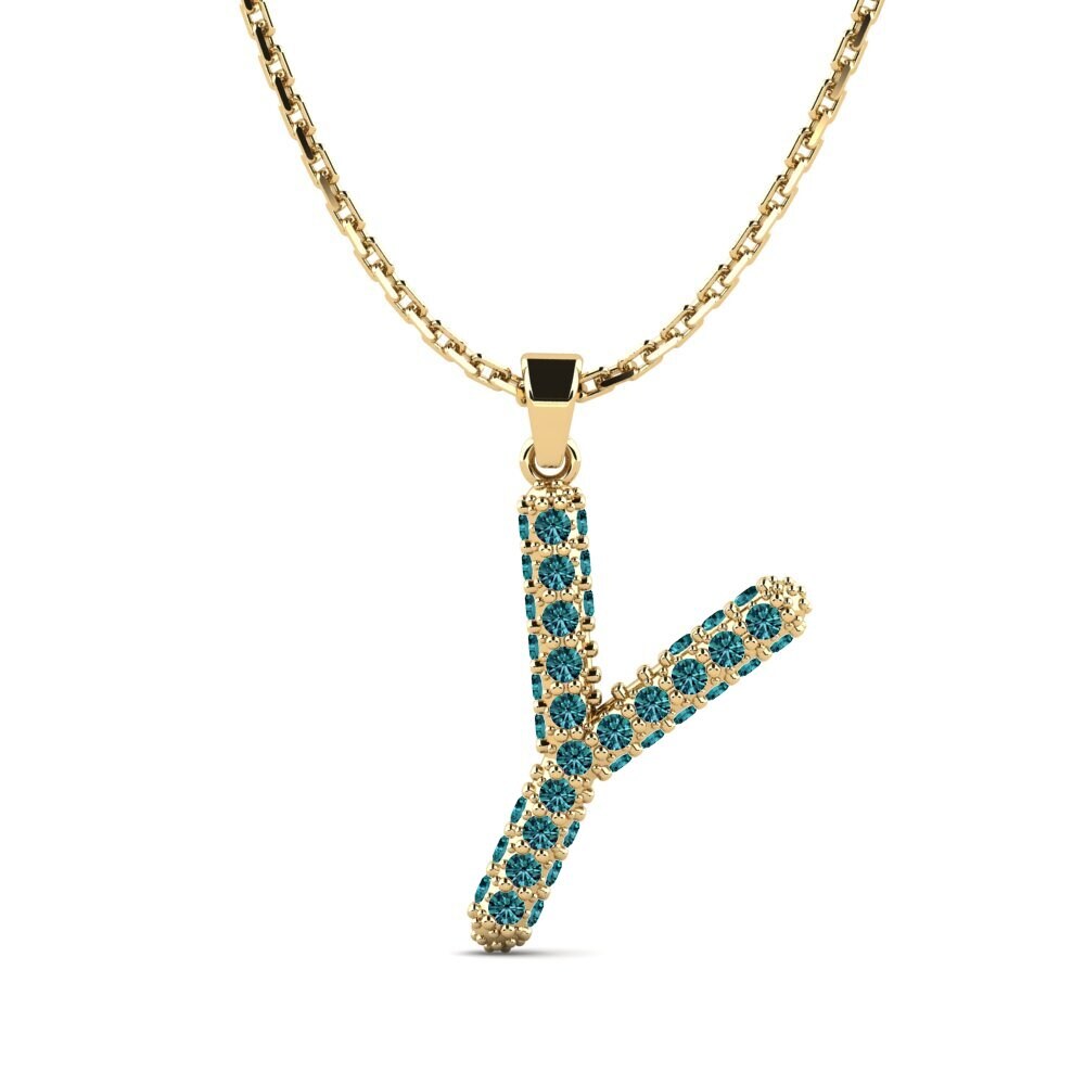 Blauer Diamant Damen anhänger Exeren - Y