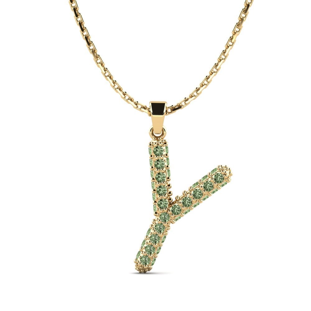 Grüner Diamant Damen anhänger Exeren - Y