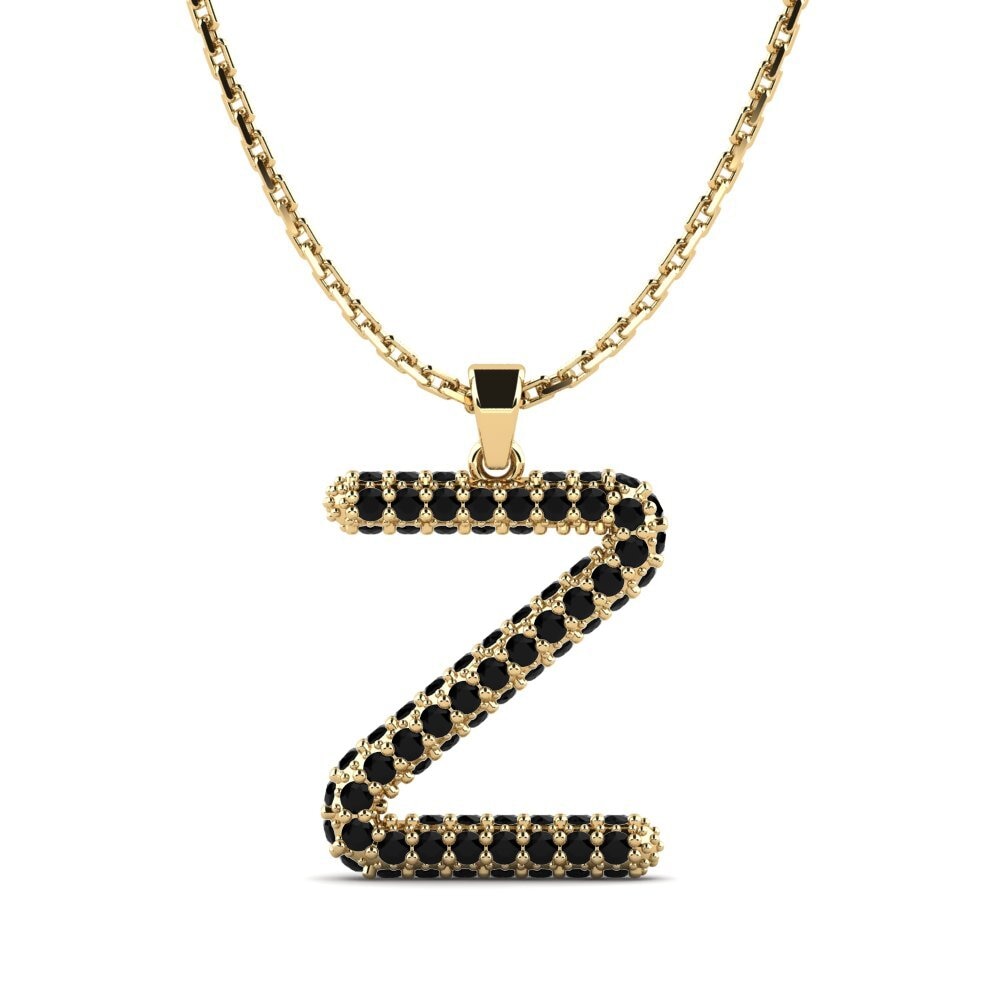 Schwarzer Diamant Damen anhänger Exeren - Z