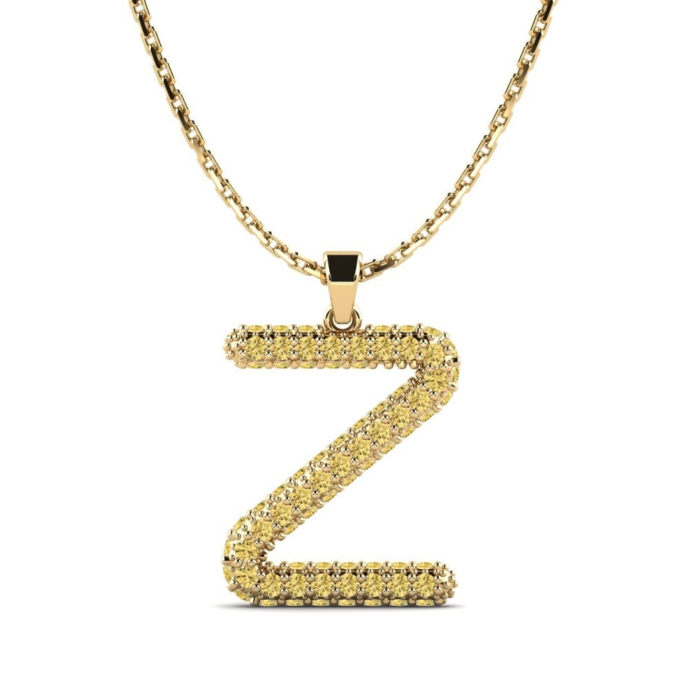 Gelber Diamant Damen anhänger Exeren - Z