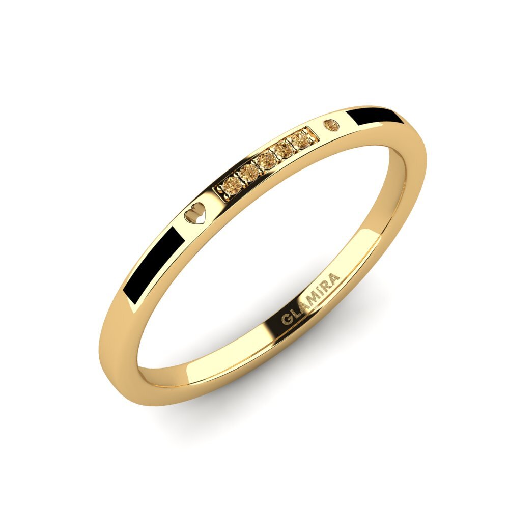 Oro Giallo 585 Diamante Marrone Anello da uomo Expai