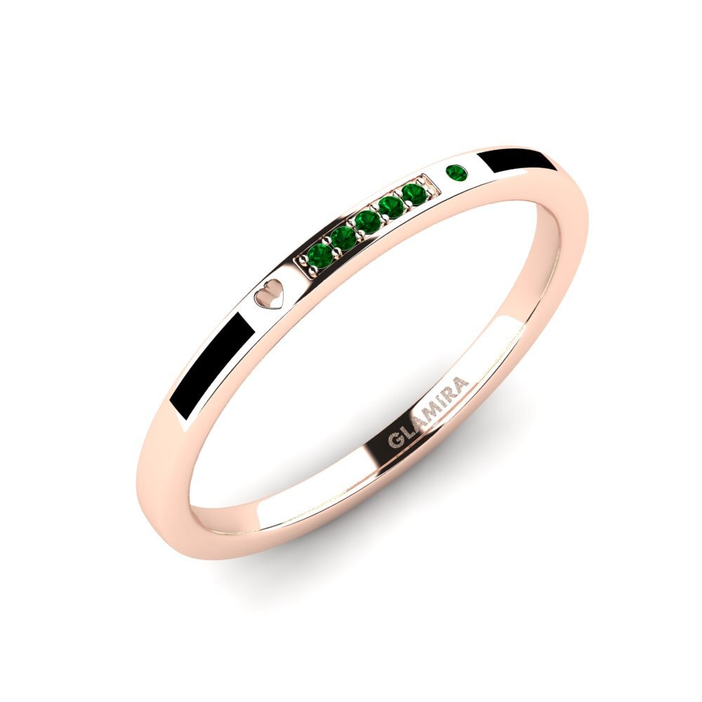 Oro Rosso 585 Zircone Verde Anello da uomo Expai