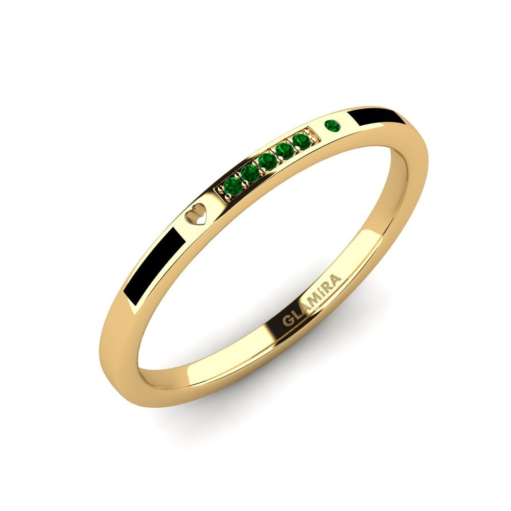 Oro Giallo 750 Zircone Verde Anello da uomo Expai