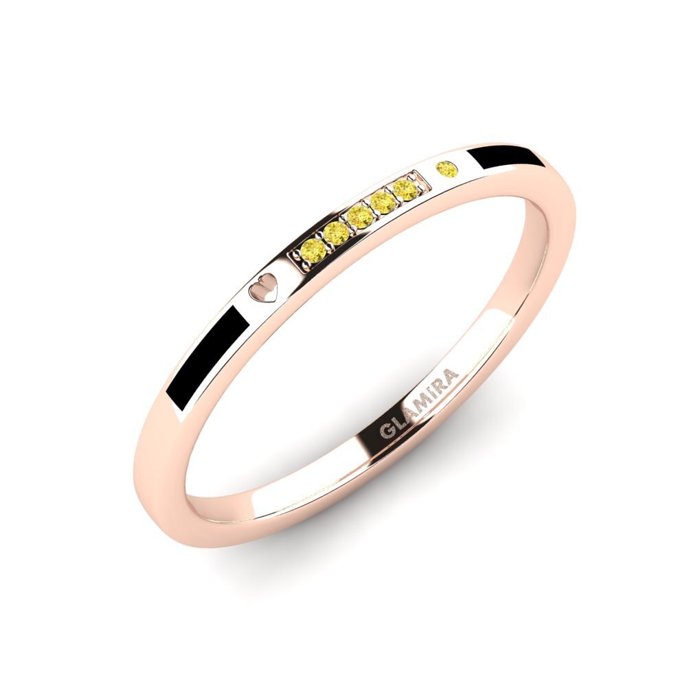 Oro Rosso 585 Zaffiro Giallo Anello da uomo Expai