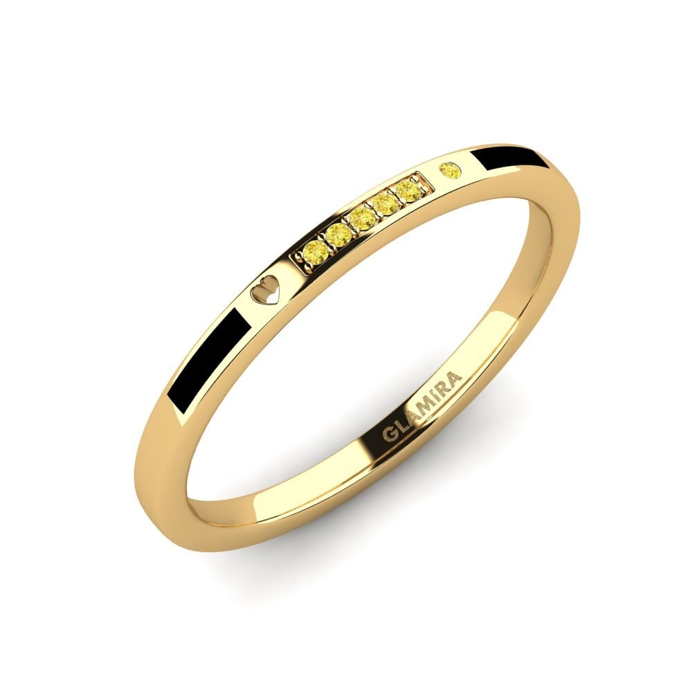 Oro Giallo 585 Zaffiro Giallo Anello da uomo Expai