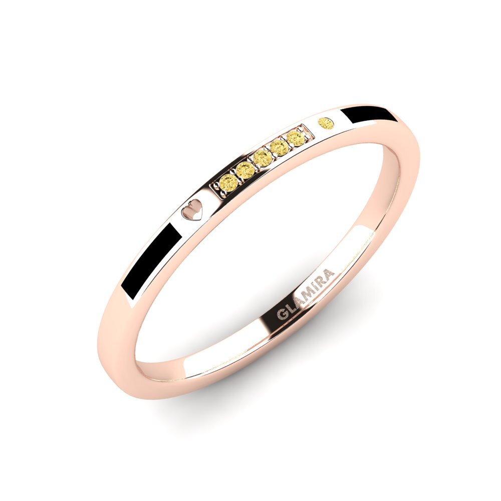 Oro Rosso 750 Diamante Giallo Anello da uomo Expai