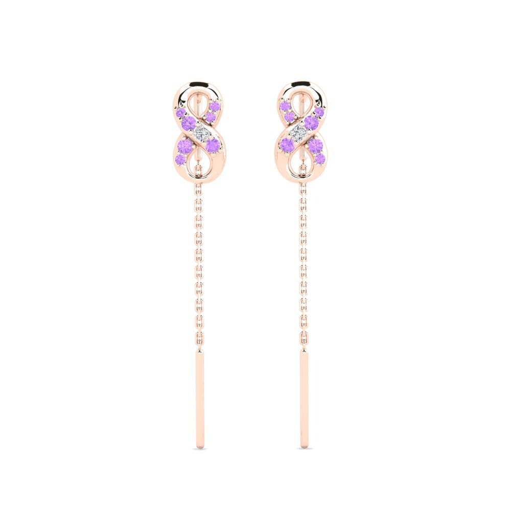 9ct Rose Gold Amethyst Women's Earring Expectance