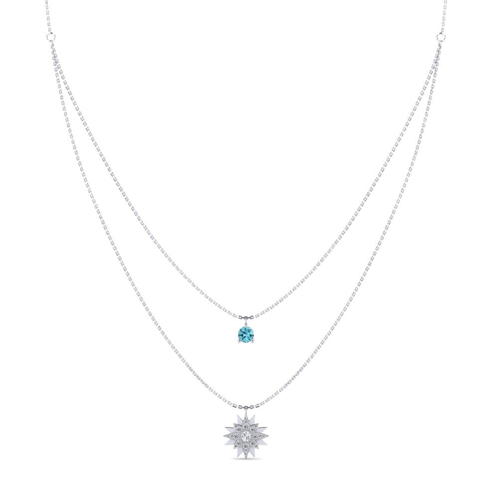 Blue Zircon Women's Necklace Exploding