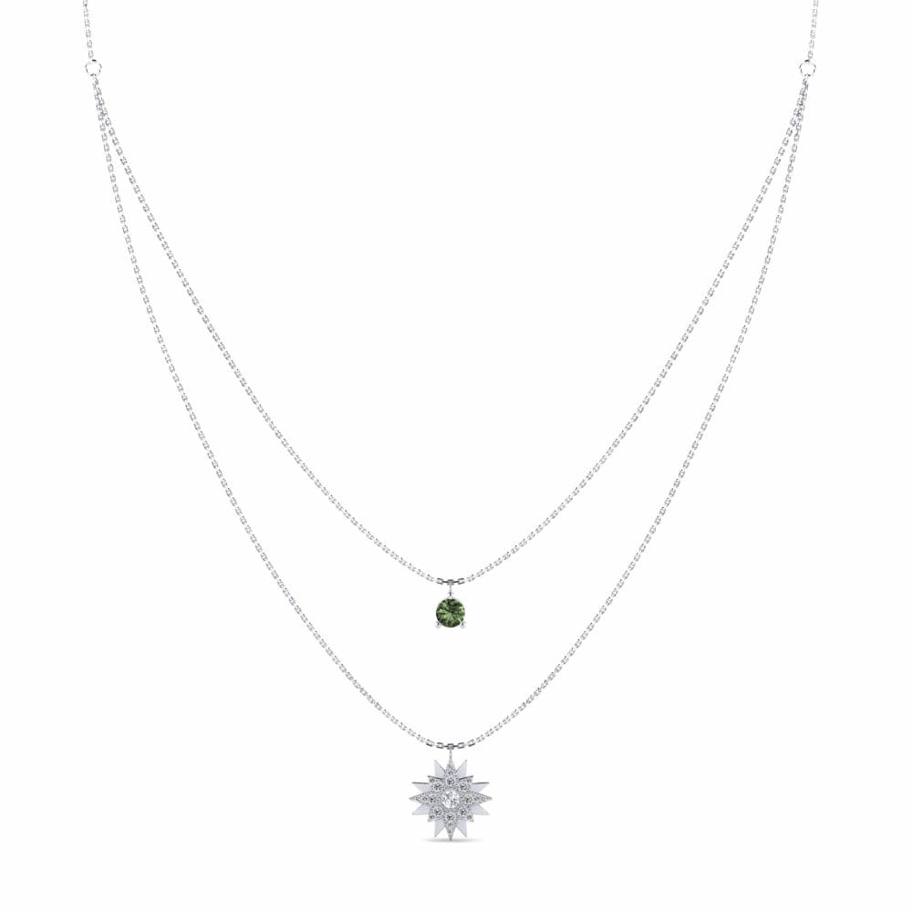 Green Sapphire Women's Necklace Exploding