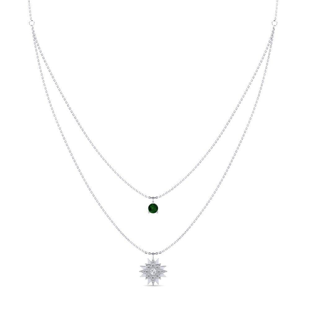 Green Tourmaline Women's Necklace Exploding