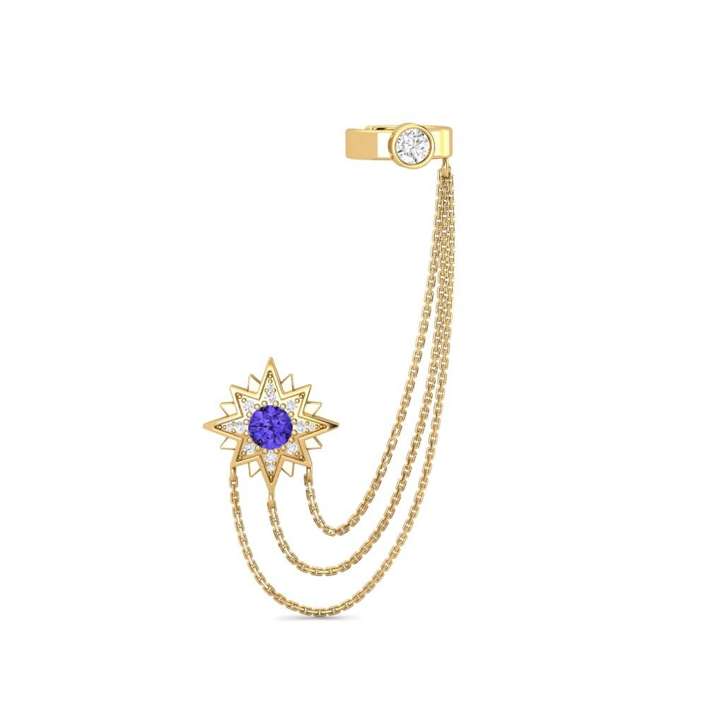 14ct Yellow Gold Tanzanite Women's Earring Extragalactic